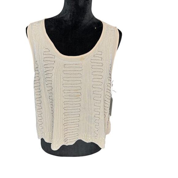 Paper Crane Anthropologie Women's sz Large Vintage Style Crop Sleeveless Beaded - Picture 1 of 10